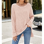 halpa Naisten Yksinkertaiset Paidat-Naisten Pusero Yhtenäinen väri Tyylikäs Vapaa-aika Pitkähihainen Tiukka pyöreä kaula-aukko Tavalliset topit Päivittäin Rypytetty Ruohonvihreä Musta Punastuvan vaaleanpunainen Viini Sininen Kevät