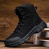 abordables Bottes de randonnée-Bottes de randonnée d&#039;extérieur beiges pour hommes avec semelle en caoutchouc antidérapante et construction respirante, bottes tactiques légères pour la randonnée, le camping et le port quotidien