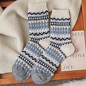 preiswerte Socken-Damen Strümpfe Outdoor Farbblock Polyester Urlaub Lässig Elastisch Warm 1 Paar