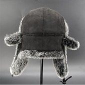 abordables Sombreros de hombre-Hombre Sombrero de Cazador Sombrero Ushanka Sombrero de aviador Gorro con orejeras Sombreros de invierno Negro Color Camello Piel Artificial Estilo retro Acogedor Ropa Cotidiana Noche Color