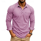 Herre Golf skjorte Golf poloskjorter Arbeid Avslappet Knaphul Langermet Grunnleggende Moderne عادي Lomme Knapper Vår Høst Normal Dyp Grønn Svart Rosa Lys Grønn Mørkeblå Blå Golf skjorte billige Klassisk poloskjorte for menn-Herre Golf skjorte Golf poloskjorter Arbeid Avslappet Knaphul Langermet Grunnleggende Moderne عادي Lomme Knapper Vår Høst Normal Dyp Grønn Svart Rosa Lys Grønn Mørkeblå Blå Golf skjorte