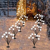 זול אורות נוף-2 יח' Lights 8-ראשיים סולאריים חיצוניים עמידים במים בצורת פתית שלג מנורת תלוית כובע украшение для сада וגן