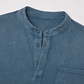 preiswerte Lässiges Henley-T-Shirt-Herren Henley Hemd T-Shirt Langarmshirt Langarm Henley Herbst Winter Retro Mode Designer Nostalgisch Mode Jahrgang Urlaub Straße Ausgehen Schwarz Rosa Marineblau Top T-Shirt für Herren