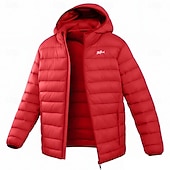preiswerte Grafische Jacken und Mäntel für Herren-Herren Grafik Hai Wintermantel Daunenjacke Thermowarm Regenfest Leicht Lässig Outdoor Täglich Wattierte Steppjacke mit Kapuze Herbst Winter Langarm Schwarz Rote Königliches Blau