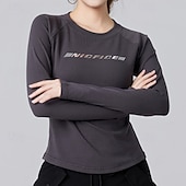 preiswerte Lauf-T-Shirts &amp; Tanktops-Damen Einfarbig Lauf-T-Shirt Fitnessshirt Sporttop Frühling Herbst Langarm Athleisure Baumwolle Warm Weich Atmungsaktiv Fitnessstudio Wandern Laufen Training Yoga Weinrot Schwarz Weiß Sportbekleidung