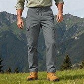abordables Pantalons Cargo-Homme Pantalons Cargo Pantalons Multi-poches Taille élastique avec cordon de serrage Uni Portable Extérieur Quotidien Camping &amp; Randonnée Mode Classique Noir Vert Véronèse