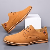 abordables Occasionnel-Homme Basket Chaussures de confort Marche Occasionnel Quotidien Soirée &amp; Fête Daim Chaud À lacets Brun foncé Noir Jaune Été Printemps