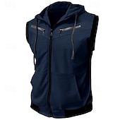 abordables sudaderas basicas hombre-Hombre Sudadera Sudadera con capucha y cremallera completa Negro Vino Rojo Azul Marino Morado Con Capucha Bloque de color Correa Bolsillo Deporte Diario Festivos Poliéster Ropa de calle Básico Casual