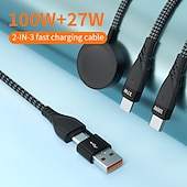 billige Ladekabler-2 Pakke Reisevesker Apple Watch Lader 3 i 2 USB C Kabel Multi Lader Kabel USB C/L Bil Camping Essensielle iWatch Lader Ultra/SE/10-1&amp;iPhone 17-12 Xbox 360 Hodesett