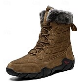 cheap Winter &amp; Snow Boots-Tan Suede Men's Winter Boots with Fur Lining – Warm and Durable Footwear for Snowy Adventures and Outdoor Holiday Activities