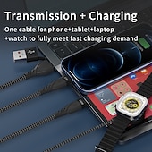 billige Ladekabler-2 Pakke Reisevesker Apple Watch Lader 3 i 2 USB C Kabel Multi Lader Kabel USB C/L Bil Camping Essensielle iWatch Lader Ultra/SE/10-1&amp;iPhone 17-12 Xbox 360 Hodesett