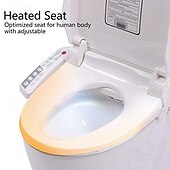 baratos Torneiras/Sistema de chuveiro/Torneira de cozinha-Capa de assento de vaso sanitário com aquecimento inteligente e secador de ar quente, temperatura do vento e água ajustável para banheiro doméstico inteligente