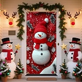billiga Garage &amp; Dörr Banners-Jul Affischer Dörrskydd Utomhus banderoller Snögubbe Strumpbyxor söt stil 3D Fest Studentboende Tonårsrum Killar Man Cave Frat Sovrum Bakgrundsfotografering Ytterdörr Heminredning