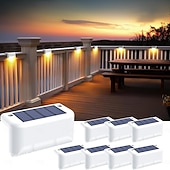 olcso Pathway Lights &amp; Lanterns-napelemes teraszvilágítás kültéri, napelemes oldalsó lámpák, vízálló LED-es lámpa kültéri teraszokhoz, korláthoz, lépcsőkhöz, lépcsőfokokhoz, kerítéshez, udvarhoz és teraszhoz, karácsonyi dekorációs