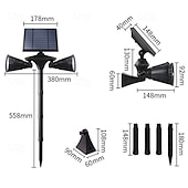 Недорогие Наземные огни-Уличные солнечные светильники с функцией движения, солнечные прожекторы, режим постоянного включения или с датчиком движения, охранное освещение от заката до рассвета, ландшафтные прожекторы для