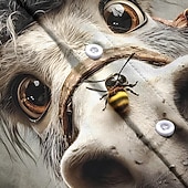ieftine Imprimeu Animale-Bărbați Animal Albină Măgar Cămașă Camașă cu nasturi Manșon scurt Amuzant În aer liber Casul / Zilnic Vară Primăvară Răsfrânt Imprimare 3D cămăși cu guler Un buzunar frontal Gri