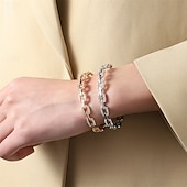 economico Braccialetti-Zircone Classico Lettere dell&#039;alfabeto Personalizzato Di tendenza Cromo Gioielli braccialetto Argento / Oro Per Matrimonio Feste Fidanzamento Balli di fine anno