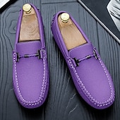ieftine Loafers casual-Bărbați Mocasini &amp; Balerini Retro Mărime Plus Size Plimbare Casual Zilnic PU piele Comfortabil Cizme înalte Loafer Galben Roz Mov Deschis