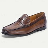 preiswerte Loafer aus hochwertigem Leder-Herren-Slipper aus blauem Echtleder mit glatter Oberfläche – elegantes Schuhwerk fürs Büro und legere Anlässe