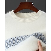 preiswerte Wollpullover für Herren-Herren-Weihnachtspullover aus hochwertiger, reiner Wolle und Kaschmir, Rundhalsausschnitt, klassisches Argyle-Strickmuster, Fair-Isle-Pullover, weich, warm und atmungsaktiv.