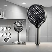 billiga Badrumsprylar-Stor panel 7 lägen handhållet duschmunstycke högtryck vattenbesparande spraymunstycken stort flöde massage badrumsduschmunstycke för hemmabruk badrumsduschtillbehör