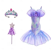 baratos Fantasia de Menina-Semana do Livro 2026 A Pequena Sereia Cauda de Sereia Vestido de Princesa Aqua Vestido de Halloween Fantasia de Cosplay Fantasia para Festa Temática Cosplay Filme Cosplay para Meninas Fantasia Infantil Carnaval Baile de Máscaras