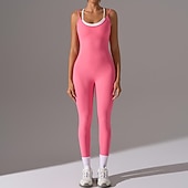 abordables Ensembles et Combinaisons-Women's Sports Bras Workout Sets Yoga Outfits Solid Color Clothing Suit ArmyGreen Black Gym Workout Stretchy Breathable Sleeveless Sport Activewear Slim