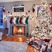 Недорогие Чулки и держатели-Рождественский чулок 18 дюймов (примерно 45,7 см) вязаный рождественский чулок, украшение для семейного праздника, большой чулок, подходящий для подарков семье, друзьям и детям