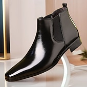 abordables Bottes de Chelsea-Homme Bottes Bottes Chelsea Marche Cuir PU Confortable Antidérapant Bottines Mocassin Bande Élastique Brun claire Brun foncé Noir Été Printemps Automne