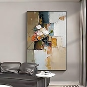 ieftine Picturi Abstracte-pictură în ulei lucrată manual pe pânză, artă murală, abstract simplu, pentru decor de casă, living, cadru întins, pictură suspendată/pictură rulată fără ramă neîntinsă