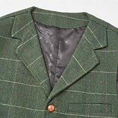  Męskie Retro / vintage Yelek W jodełkę Dopasowana Wycięcie Jednorzędowa, więcej guzików Niebieski Zielony Khaki 2023