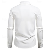 preiswerte Herrenhemd zum Knöpfen-Herren Hemd Sommerhemd Freizeithemd Strandhemd Knopfhemd Schwarz Weiß Kaki Langarm Einfach Revers Urlaub Hawaiianisch Tasche Bekleidung Mode Lässig Bequem