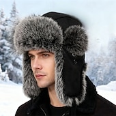 levne Pánské klobouky-Pánské Ušanka Ušanka klobouk Letecký klobouk Klobouk s klapkami na uši Zimní čepice Černá Hnědá Polyester Fleece Módní Retro styl Moderní soudobé Denní nošení Rande Plná / Jednobarevná Zahřívac
