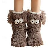 Χαμηλού Κόστους Παντόφλες για το σπίτι-Χειμερινές κάλτσες δαπέδου sherpa fleece ζεστές, χοντρές, αντιολισθητικές κάλτσες παντόφλες για ενήλικες σε εσωτερικούς χώρους, χρήση στο σπίτι