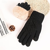 baratos Luvas-Mulheres 1 par Luvas de Inverno / luvas de malha / Luvas sem dedos Básico / Ao ar livre Luvas - Cor Sólida Dedo Total