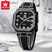 abordables Montres à quartz-Montre homme Olevs 5661, montre à quartz carrée originale, étanche, lumineuse, semaine, date, montres de sport
