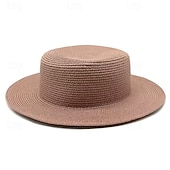 economico Cappelli da Festa-Cappelli Poliestere Cappello di paglia Matrimonio Ferie Tè Corsa di Cavalli Cocktail Vintage Protezione Solare Con Giunzione Copricapo Copricapo