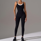 abordables Ensembles et Combinaisons-Women's Sports Bras Workout Sets Yoga Outfits Solid Color Clothing Suit ArmyGreen Black Gym Workout Stretchy Breathable Sleeveless Sport Activewear Slim