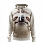 preiswerte Tierdruck-Herren 3D Affe Kapuzensweatshirt Pullover 3D Fantasie Langarm Rundhalsausschnitt Streetwear Club Geschenk Dunkelgray Grau Grau 2 Kordelzug Herbst Winter Designer S M L XL XXL XXXL