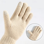 billiga Handskar-Dam 1 par Fingertoppar / Vinterhandskar / Stickade handskar Streetwear / Grundläggande / Utomhus Handskar - Solid färg Helt finger