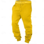  حزم متعددة 3 قطع رجالي أحمر + بنفسجي + أصفر بنطلونات ركض السراويل الصوفية رباط مرونة الخصر سهل عطلة مناسب للبس اليومي بوليستر الخريف