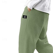 tanie Dresy-Męskie Gofrowana Spodnie dresowe Biegacze Spodnie Spodnie codzienne Ściągana na sznurek Elastyczny mankiet Jednokolorowe Komfort Pełna długość Na zewnątrz Codzienny Streetwear Moda Szykowne i