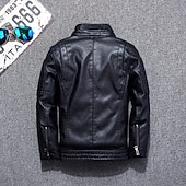 preiswerte Jungen Lederjacken-Kinder Jungen Schwarze Lederjacke Jacke Oberbekleidung Einfach Langarm Reißverschluss WASSERDICHT Winddicht Mantel Täglich Mode Lässig Schwarz Frühling Herbst 4-12 Jahre