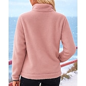 economico Felpa &amp; Sweatshirt-Per donna Tinta unita Felpa con zip Felpa in pile Autunno / Inverno Tasca Manica Lunga Athleisure Antivento Caldo All'aperto Viaggio Sportivo Nero Bianco Rosa abbigliamento sportivo Abbigliamento