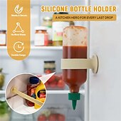 Недорогие Хранение на кухне-Силиконовый держатель для бутылок, не оставляющий капель, прочная гибкая подставка для перевернутых бутылок с приправами, экономящий место кухонный гаджет для организации пространства в холодильнике и