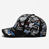 tanie Czapka baseballowa męska-Męskie Czapka z daszkiem Kapelusz Czapka Truckera Biały Niebieski Poliester Korygujący Moda Dzienne zużycie Graffiti hip-hopowe Oddychający