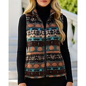 economico Felpa &amp; Sweatshirt-Per donna Grafico Cappotto invernale Gilet invernale Gilet in pile polare Autunno / Inverno Senza Maniche Athleisure Antivento Caldo Escursionismo Corsa Viaggio Vacanze Nero Grigio abbigliamento