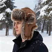 levne Pánské klobouky-Pánské Ušanka Ušanka klobouk Letecký klobouk Klobouk s klapkami na uši Zimní čepice Černá Hnědá Polyester Fleece Módní Retro styl Moderní soudobé Denní nošení Rande Plná / Jednobarevná Zahřívac