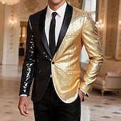 ieftine Topuri-Discotecă Amuzant Σακάκι Blazer Costum de petrecere de Crăciun Paiete Costume de fancy Bărbați Rochie Elegantă An Nou Petrecere și seară Petrecere cu tematică retro Adulți Geacă