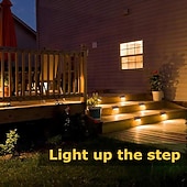 olcso Pathway Lights &amp; Lanterns-napelemes teraszvilágítás kültéri, napelemes oldalsó lámpák, vízálló LED-es lámpa kültéri teraszokhoz, korláthoz, lépcsőkhöz, lépcsőfokokhoz, kerítéshez, udvarhoz és teraszhoz, karácsonyi dekorációs